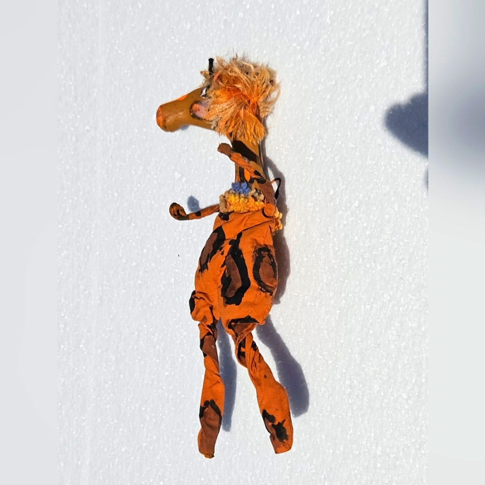 Giraffe Folk Art Artisian Wood Head Clothtique Style Body Hand Crafted Whimsical